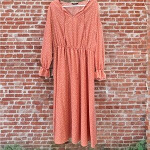 Pink Long Sleeve Sundress with Cowl Neck